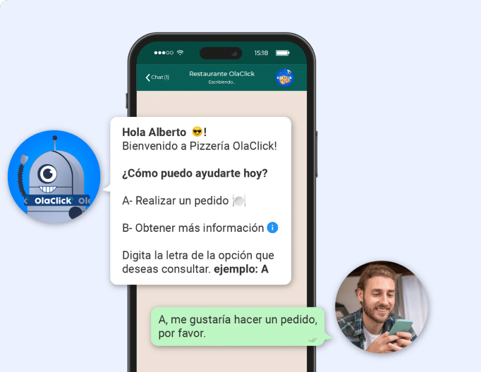 inteligencia artificial en hostelería con cliente reservando mesa mediante chatbot