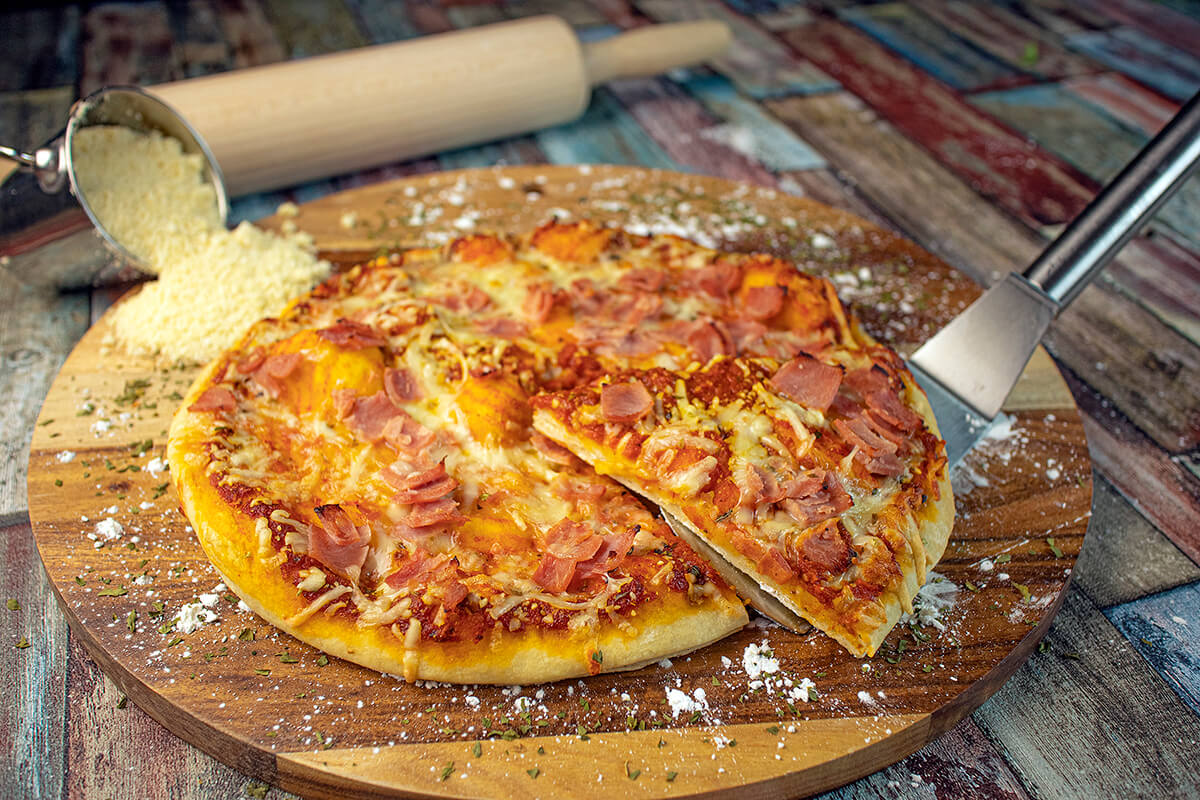pizza de jamon y queso