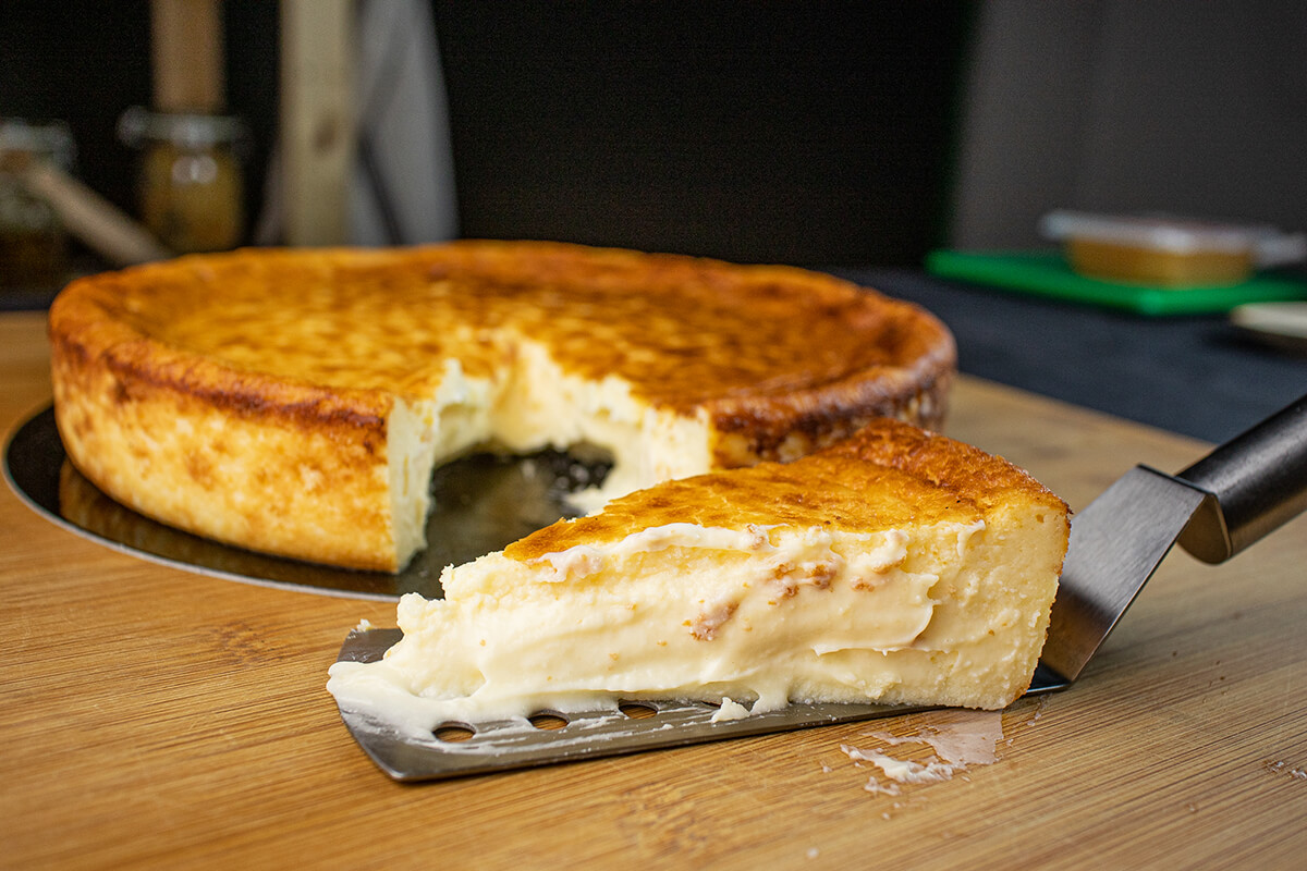 ración de tarta de queso al horno